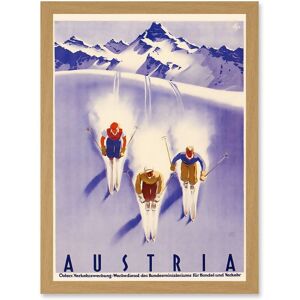 Artery8 Winter Sport Austria Ski Snow Alps Blue Cross Country A4 Artwork Framed Wall Art Print in Light Oak Light Oak Artery8 Winter Sport Austria Ski Snow Alps Blue Cross Country A4 Artwork Framed Wall Art Print in Light Oak Light Oak