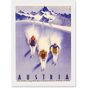 Artery8 Winter Sport Austria Ski Snow Alps Blue Cross Country A4 Artwork Framed Wall Art Print in White White Artery8 Winter Sport Austria Ski Snow Alps Blue Cross Country A4 Artwork Framed Wall Art Print in White White