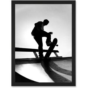 Artery8 Photography Sport Skateboarding Skater Silhouette A4 Artwork Framed Wall Art Print in Black Black Artery8 Photography Sport Skateboarding Skater Silhouette A4 Artwork Framed Wall Art Print in Black Black