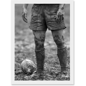 Artery8 Ball Rugby Mud Bowl Sport Scrum A4 Artwork Framed Wall Art Print in White White Artery8 Ball Rugby Mud Bowl Sport Scrum A4 Artwork Framed Wall Art Print in White White