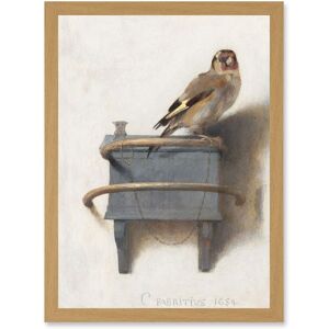 Artery8 Fabritius The Goldfinch Bird Animal Nature Painting A4 Artwork Framed Wall Art Print in Light Oak Light Oak Artery8 Fabritius The Goldfinch Bird Animal Nature Painting A4 Artwork Framed Wall Art Print in Light Oak Light Oak