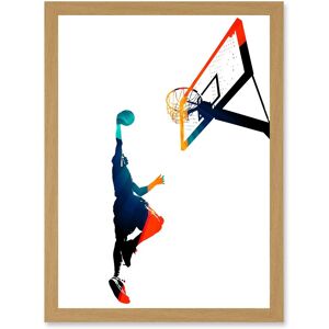 Artery8 Basketball Jump Hoop Ball Dunk Sport A4 Artwork Framed Wall Art Print in Light Oak Light Oak Artery8 Basketball Jump Hoop Ball Dunk Sport A4 Artwork Framed Wall Art Print in Light Oak Light Oak