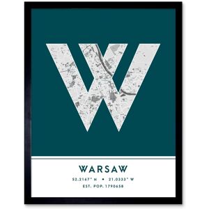 Wee Blue Coo Wall Art Print Warsaw Poland City Map Modern Typography Stylish Letter Framed Word in Teal Size: W12" x H16" Teal W12" x H16" Wee Blue Coo Wall Art Print Warsaw Poland City Map Modern Typography Stylish Letter Framed Word in Teal Size: W12" x H16" Teal W12" x H16"