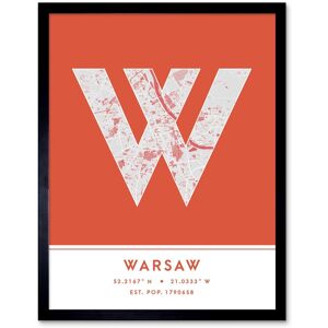Wee Blue Coo Wall Art Print Warsaw Poland City Map Modern Typography Stylish Letter Framed Word in Orange Size: W12" x H16" Orange W12" x H16" Wee Blue Coo Wall Art Print Warsaw Poland City Map Modern Typography Stylish Letter Framed Word in Orange Size: W12" x H16" Orange W12" x H16"
