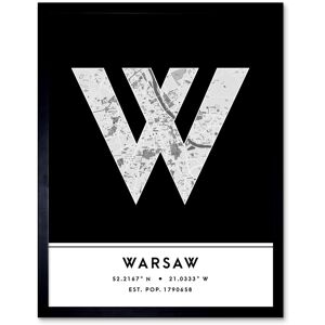 Wee Blue Coo Wall Art Print Warsaw Poland City Map Modern Typography Stylish Letter Framed Word in Black Size: W12" x H16" Black W12" x H16" Wee Blue Coo Wall Art Print Warsaw Poland City Map Modern Typography Stylish Letter Framed Word in Black Size: W12" x H16" Black W12" x H16"