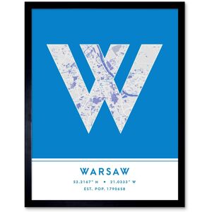 Wee Blue Coo Wall Art Print Warsaw Poland City Map Modern Typography Stylish Letter Framed Word in Blue Size: W12" x H16" Blue W12" x H16" Wee Blue Coo Wall Art Print Warsaw Poland City Map Modern Typography Stylish Letter Framed Word in Blue Size: W12" x H16" Blue W12" x H16"