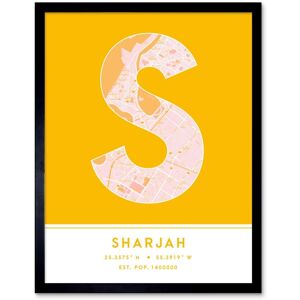 Wee Blue Coo Wall Art Print Sharjah United Arab Emirates City Map Modern Typography Stylish Letter Framed Word in Yellow Size: W12" x H16" Yellow W12" x H16" Wee Blue Coo Wall Art Print Sharjah United Arab Emirates City Map Modern Typography Stylish Letter Framed Word in Yellow Size: W12" x H16" Yellow W12" x H16"