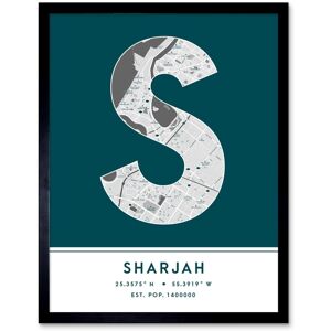Wee Blue Coo Wall Art Print Sharjah United Arab Emirates City Map Modern Typography Stylish Letter Framed Word in Teal Size: W12" x H16" Teal W12" x H16" Wee Blue Coo Wall Art Print Sharjah United Arab Emirates City Map Modern Typography Stylish Letter Framed Word in Teal Size: W12" x H16" Teal W12" x H16"
