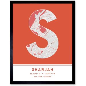 Wee Blue Coo Wall Art Print Sharjah United Arab Emirates City Map Modern Typography Stylish Letter Framed Word in Orange Size: W12" x H16" Orange W12" x H16" Wee Blue Coo Wall Art Print Sharjah United Arab Emirates City Map Modern Typography Stylish Letter Framed Word in Orange Size: W12" x H16" Orange W12" x H16"