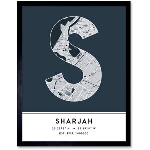 Wee Blue Coo Wall Art Print Sharjah United Arab Emirates City Map Modern Typography Stylish Letter Framed Word in Navy Size: W12" x H16" Navy W12" x H16" Wee Blue Coo Wall Art Print Sharjah United Arab Emirates City Map Modern Typography Stylish Letter Framed Word in Navy Size: W12" x H16" Navy W12" x H16"