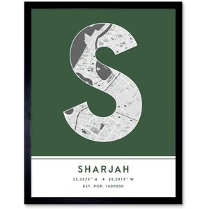 Wee Blue Coo Wall Art Print Sharjah United Arab Emirates City Map Modern Typography Stylish Letter Framed Word in Green Size: W12" x H16" Green W12" x H16" Wee Blue Coo Wall Art Print Sharjah United Arab Emirates City Map Modern Typography Stylish Letter Framed Word in Green Size: W12" x H16" Green W12" x H16"