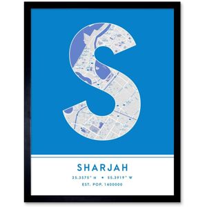 Wee Blue Coo Wall Art Print Sharjah United Arab Emirates City Map Modern Typography Stylish Letter Framed Word in Blue Size: W12" x H16" Blue W12" x H16" Wee Blue Coo Wall Art Print Sharjah United Arab Emirates City Map Modern Typography Stylish Letter Framed Word in Blue Size: W12" x H16" Blue W12" x H16"