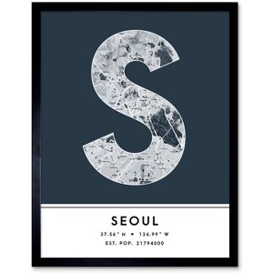 Wee Blue Coo Wall Art Print Seoul South Korea City Map Modern Typography Stylish Letter Framed Word in Navy Size: W12" x H16" Navy W12" x H16" Wee Blue Coo Wall Art Print Seoul South Korea City Map Modern Typography Stylish Letter Framed Word in Navy Size: W12" x H16" Navy W12" x H16"