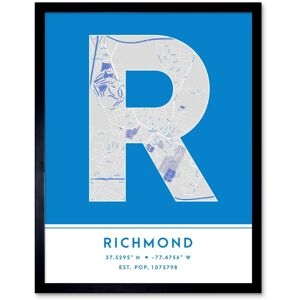 Wee Blue Coo Wall Art Print Richmond United States City Map Modern Typography Stylish Letter Framed Word in Blue Size: W12" x H16" Blue W12" x H16" Wee Blue Coo Wall Art Print Richmond United States City Map Modern Typography Stylish Letter Framed Word in Blue Size: W12" x H16" Blue W12" x H16"
