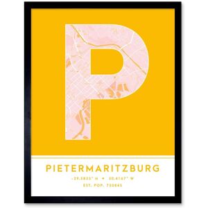 Wee Blue Coo Wall Art Print Pietermaritzburg South Africa City Map Modern Typography Stylish Letter Framed Word in Yellow Size: W12" x H16" Yellow W12" x H16" Wee Blue Coo Wall Art Print Pietermaritzburg South Africa City Map Modern Typography Stylish Letter Framed Word in Yellow Size: W12" x H16" Yellow W12" x H16"