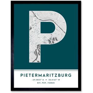 Wee Blue Coo Wall Art Print Pietermaritzburg South Africa City Map Modern Typography Stylish Letter Framed Word in Teal Size: W12" x H16" Teal W12" x H16" Wee Blue Coo Wall Art Print Pietermaritzburg South Africa City Map Modern Typography Stylish Letter Framed Word in Teal Size: W12" x H16" Teal W12" x H16"