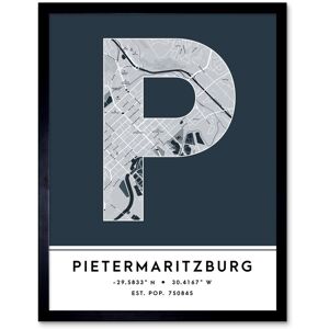 Wee Blue Coo Wall Art Print Pietermaritzburg South Africa City Map Modern Typography Stylish Letter Framed Word in Navy Size: W12" x H16" Navy W12" x H16" Wee Blue Coo Wall Art Print Pietermaritzburg South Africa City Map Modern Typography Stylish Letter Framed Word in Navy Size: W12" x H16" Navy W12" x H16"