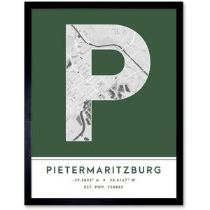 Wee Blue Coo Wall Art Print Pietermaritzburg South Africa City Map Modern Typography Stylish Letter Framed Word in Green Size: W12" x H16" Green W12" x H16" Wee Blue Coo Wall Art Print Pietermaritzburg South Africa City Map Modern Typography Stylish Letter Framed Word in Green Size: W12" x H16" Green W12" x H16"