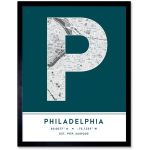 Wee Blue Coo Wall Art Print Philadelphia Pennsylvania United States City Map Modern Typography Stylish Letter Framed Word in Teal Size: W12" x H16" Teal W12" x H16" Wee Blue Coo Wall Art Print Philadelphia Pennsylvania United States City Map Modern Typography Stylish Letter Framed Word in Teal Size: W12" x H16" Teal W12" x H16"