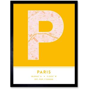 Wee Blue Coo Wall Art Print Paris France City Map Modern Typography Stylish Letter Framed Word in Yellow Size: W12" x H16" Yellow W12" x H16" Wee Blue Coo Wall Art Print Paris France City Map Modern Typography Stylish Letter Framed Word in Yellow Size: W12" x H16" Yellow W12" x H16"