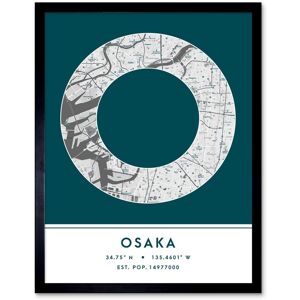 Wee Blue Coo Wall Art Print Osaka Japan City Map Modern Typography Stylish Letter Framed Word in Teal Size: W12" x H16" Teal W12" x H16" Wee Blue Coo Wall Art Print Osaka Japan City Map Modern Typography Stylish Letter Framed Word in Teal Size: W12" x H16" Teal W12" x H16"
