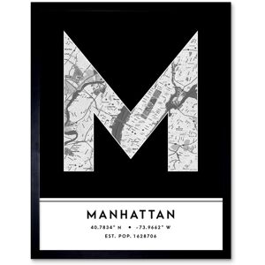 Wee Blue Coo Wall Art Print Manhattan New York United States City Map Modern Typography Stylish Letter Framed Word in Black Size: W12" x H16" Black W12" x H16" Wee Blue Coo Wall Art Print Manhattan New York United States City Map Modern Typography Stylish Letter Framed Word in Black Size: W12" x H16" Black W12" x H16"