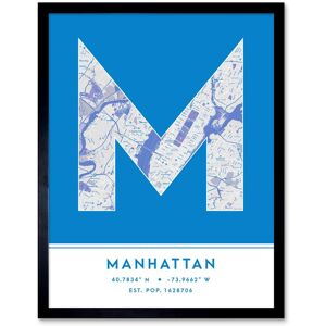 Wee Blue Coo Wall Art Print Manhattan New York United States City Map Modern Typography Stylish Letter Framed Word in Blue Size: W12" x H16" Blue W12" x H16" Wee Blue Coo Wall Art Print Manhattan New York United States City Map Modern Typography Stylish Letter Framed Word in Blue Size: W12" x H16" Blue W12" x H16"