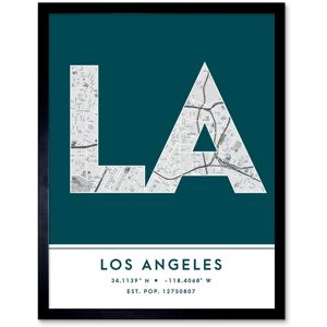 Wee Blue Coo Wall Art Print Los Angeles California United States City Map Modern Typography Stylish Letter Framed Word in Teal Size: W12" x H16" Teal W12" x H16" Wee Blue Coo Wall Art Print Los Angeles California United States City Map Modern Typography Stylish Letter Framed Word in Teal Size: W12" x H16" Teal W12" x H16"