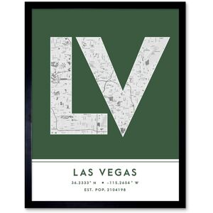 Wee Blue Coo Wall Art Print Las Vegas Nevada United States City Map Modern Typography Stylish Letter Framed Word in Green Size: W12" x H16" Green W12" x H16" Wee Blue Coo Wall Art Print Las Vegas Nevada United States City Map Modern Typography Stylish Letter Framed Word in Green Size: W12" x H16" Green W12" x H16"