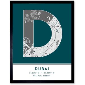 Wee Blue Coo Wall Art Print Dubai United Arab Emirates City Map Modern Typography Stylish Letter Framed Word in Teal Size: W12" x H16" Teal W12" x H16" Wee Blue Coo Wall Art Print Dubai United Arab Emirates City Map Modern Typography Stylish Letter Framed Word in Teal Size: W12" x H16" Teal W12" x H16"