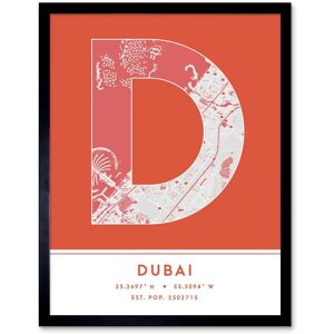 Wee Blue Coo Wall Art Print Dubai United Arab Emirates City Map Modern Typography Stylish Letter Framed Word in Orange Size: W12" x H16" Orange W12" x H16" Wee Blue Coo Wall Art Print Dubai United Arab Emirates City Map Modern Typography Stylish Letter Framed Word in Orange Size: W12" x H16" Orange W12" x H16"