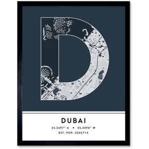 Wee Blue Coo Wall Art Print Dubai United Arab Emirates City Map Modern Typography Stylish Letter Framed Word in Navy Size: W12" x H16" Navy W12" x H16" Wee Blue Coo Wall Art Print Dubai United Arab Emirates City Map Modern Typography Stylish Letter Framed Word in Navy Size: W12" x H16" Navy W12" x H16"
