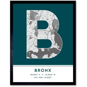 Wee Blue Coo Wall Art Print The Bronx New York United States City Map Modern Typography Stylish Letter Framed Word in Teal Size: W12" x H16" Teal W12" x H16" Wee Blue Coo Wall Art Print The Bronx New York United States City Map Modern Typography Stylish Letter Framed Word in Teal Size: W12" x H16" Teal W12" x H16"