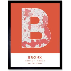 Wee Blue Coo Wall Art Print The Bronx New York United States City Map Modern Typography Stylish Letter Framed Word in Orange Size: W12" x H16" Orange W12" x H16" Wee Blue Coo Wall Art Print The Bronx New York United States City Map Modern Typography Stylish Letter Framed Word in Orange Size: W12" x H16" Orange W12" x H16"