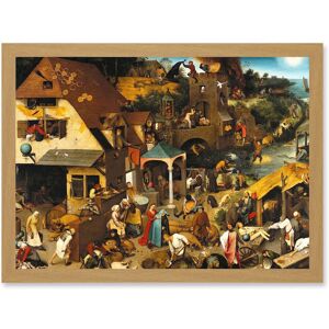 Artery8 - Hieronymus Bosch Pieter Bruegel Elder Paintings 1559 - A4 - Light Oak Frame - Artwork Artery8 - Hieronymus Bosch Pieter Bruegel Elder Paintings 1559 - A4 - Light Oak Frame - Artwork