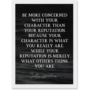 Artery8 Slate Quote John Wooden Reputation Character Is What You Are Coach Basketball Inspiring Sports Artwork Framed Wall Art Print A4 in White White Artery8 Slate Quote John Wooden Reputation Character Is What You Are Coach Basketball Inspiring Sports Artwork Framed Wall Art Print A4 in White White