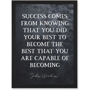 Artery8 Slate Quote John Wooden Success Knowing That You Did Your Best Basketball Coach Inspiring Sports Artwork Framed Wall Art Print A4 in Black Black Artery8 Slate Quote John Wooden Success Knowing That You Did Your Best Basketball Coach Inspiring Sports Artwork Framed Wall Art Print A4 in Black Black