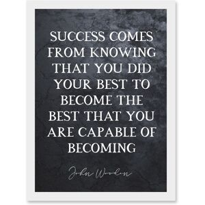 Artery8 Slate Quote John Wooden Success Knowing That You Did Your Best Basketball Coach Inspiring Sports Artwork Framed Wall Art Print A4 in White White Artery8 Slate Quote John Wooden Success Knowing That You Did Your Best Basketball Coach Inspiring Sports Artwork Framed Wall Art Print A4 in White White