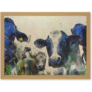 Artery8 Nature Cow Cattle Farm Animal Artwork Framed Wall Art Print A4 in Light Oak Light Oak Artery8 Nature Cow Cattle Farm Animal Artwork Framed Wall Art Print A4 in Light Oak Light Oak