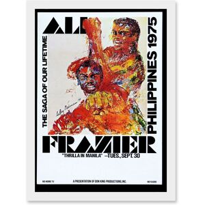 Artery8 - Thrilla Manila Ali Frazier Fight - A4 - Framed - White - Art print Artery8 - Thrilla Manila Ali Frazier Fight - A4 - Framed - White - Art print