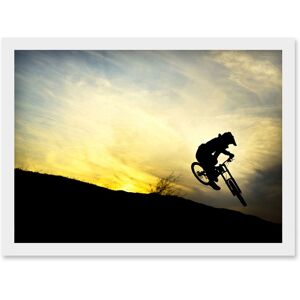 Artery8 Art Sport MTB Downhill Run Mountain Bike Silhouette Bicycle Sunset Artwork Framed Wall Art Print A4 in White White A4 Artery8 Art Sport MTB Downhill Run Mountain Bike Silhouette Bicycle Sunset Artwork Framed Wall Art Print A4 in White White A4