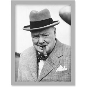 Artery8 Vintage Photo Winston Churchill Cigar Prime Minister Britain UK Artwork Framed Wall Art Print A4 in Light Grey Light Grey Artery8 Vintage Photo Winston Churchill Cigar Prime Minister Britain UK Artwork Framed Wall Art Print A4 in Light Grey Light Grey