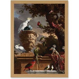 Artery8 Hondecoeter Menagerie Exotic Birds Parrots Painting Artwork Framed Wall Art Print A4 in Light Oak Light Oak Artery8 Hondecoeter Menagerie Exotic Birds Parrots Painting Artwork Framed Wall Art Print A4 in Light Oak Light Oak