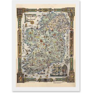 Artery8 - Story Map of Ireland Colortext 1936 - Wall Art Print Artery8 - Story Map of Ireland Colortext 1936 - Wall Art Print