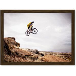 Artery8 Sport Mountain Bike Jump Sky Big Air Off-Road Artwork Framed Wall Art Print A4 in Brown Brown Artery8 Sport Mountain Bike Jump Sky Big Air Off-Road Artwork Framed Wall Art Print A4 in Brown Brown