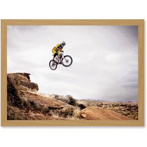 Artery8 Sport Mountain Bike Jump Sky Big Air Off-Road Artwork Framed Wall Art Print A4 in Light Oak Light Oak Artery8 Sport Mountain Bike Jump Sky Big Air Off-Road Artwork Framed Wall Art Print A4 in Light Oak Light Oak