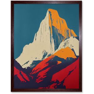 Artery8 Wall Art Print El Capitan Rock Yosemite Valley Pop Art Yellow Red Art Framed in Brown Size: W12" x H16" Brown W12" x H16" Artery8 Wall Art Print El Capitan Rock Yosemite Valley Pop Art Yellow Red Art Framed in Brown Size: W12" x H16" Brown W12" x H16"