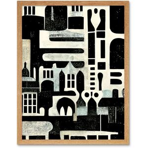 Artery8 Wall Art Print Bold Monochrome Modern Vintage Abstract Geometric Black White Cream Grey Art Framed in Light Oak Size: W12" x H16" Light Oak W12" x H16" Artery8 Wall Art Print Bold Monochrome Modern Vintage Abstract Geometric Black White Cream Grey Art Framed in Light Oak Size: W12" x H16" Light Oak W12" x H16"