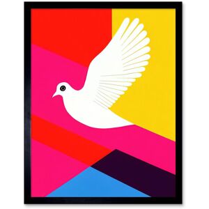 Artery8 Wall Art Print White Peace Dove Vibrant Colourful Geometric Multi Colour Graphic Design Art Framed in Black Size: W12" x H16" Black W12" x H16" Artery8 Wall Art Print White Peace Dove Vibrant Colourful Geometric Multi Colour Graphic Design Art Framed in Black Size: W12" x H16" Black W12" x H16"