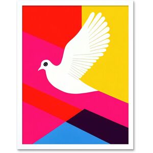 Artery8 Wall Art Print White Peace Dove Vibrant Colourful Geometric Multi Colour Graphic Design Art Framed Size: W12" x H16" White W12" x H16" Artery8 Wall Art Print White Peace Dove Vibrant Colourful Geometric Multi Colour Graphic Design Art Framed Size: W12" x H16" White W12" x H16"